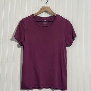 Bombas Plum Purple Peruvian Pima Cotton Crew Neck T-Shirt Small Merlot Basic
